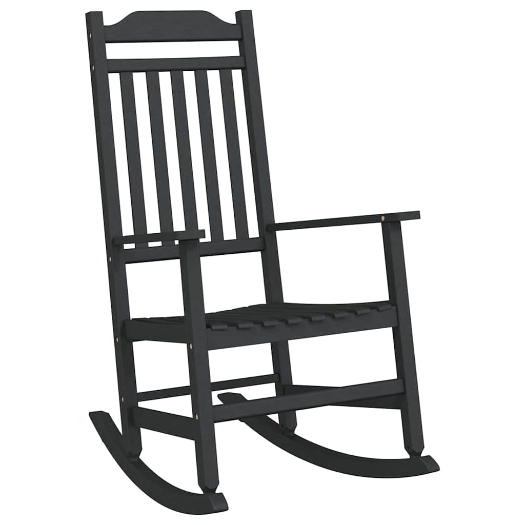 vidaXL Κουνιστή καρέκλα Κήπου Μαύρη 65x84x114 εκ. HDPE