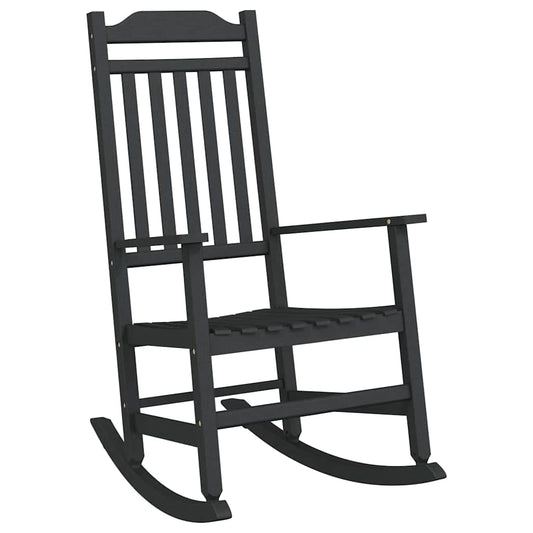 vidaXL Κουνιστή καρέκλα Κήπου Μαύρη 65x84x114 εκ. HDPE