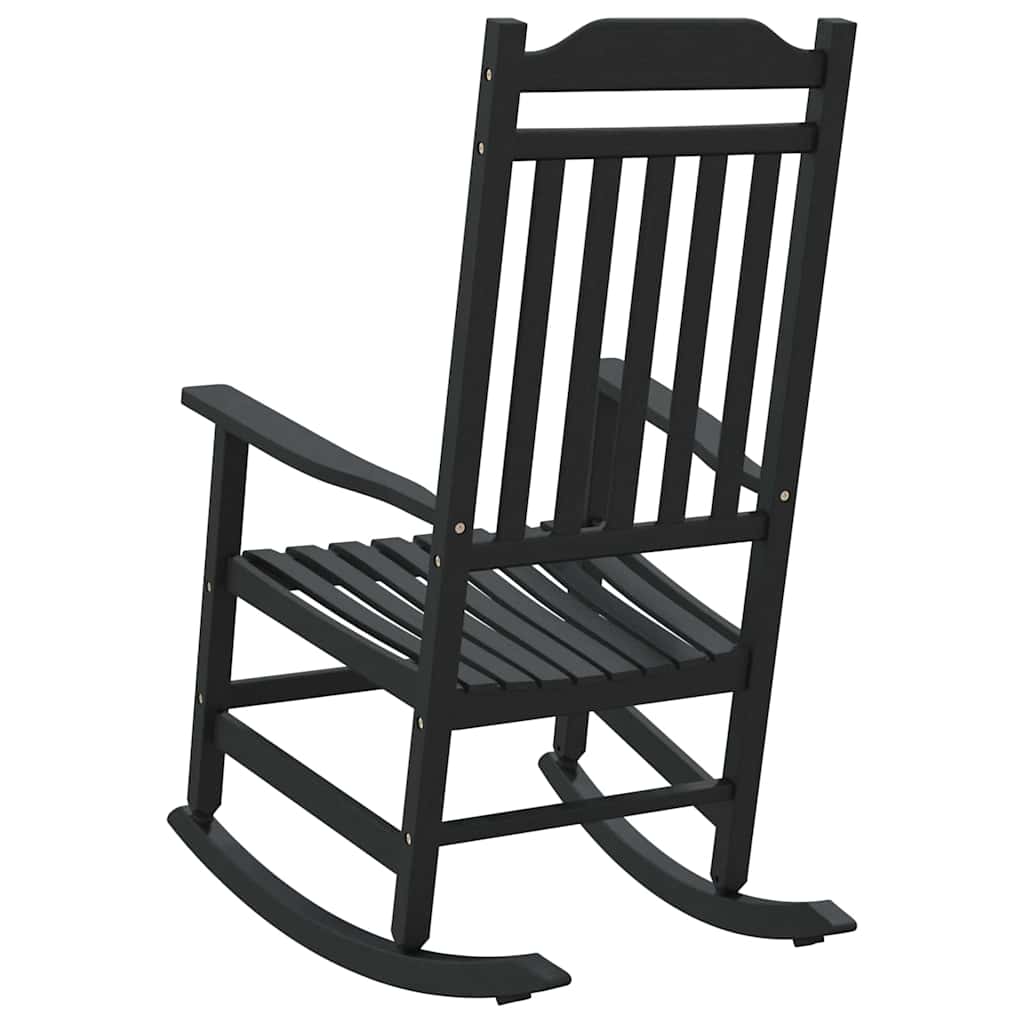vidaXL Κουνιστή καρέκλα Κήπου Μαύρη 65x84x114 εκ. HDPE
