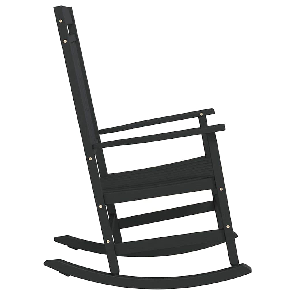 vidaXL Κουνιστή καρέκλα Κήπου Μαύρη 65x84x114 εκ. HDPE