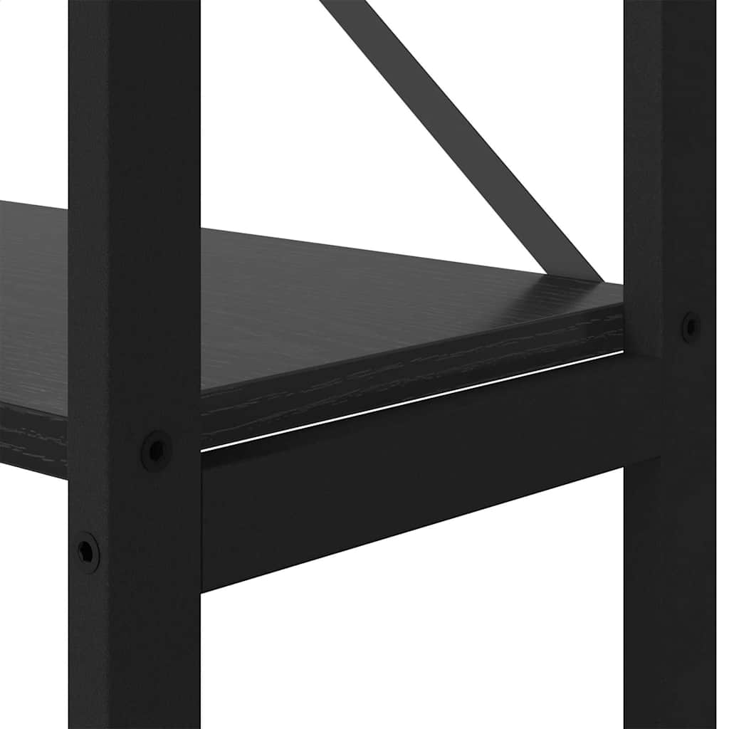 vidaXL Ράφι Βιβλίων Μαύρη δρυς 156 x 25 x 167.5 εκ Επεξεργασμένο ξύλο