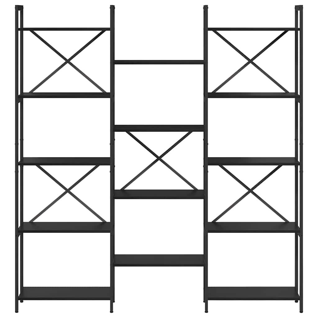 vidaXL Ράφι Βιβλίων Μαύρη δρυς 156 x 25 x 167.5 εκ Επεξεργασμένο ξύλο