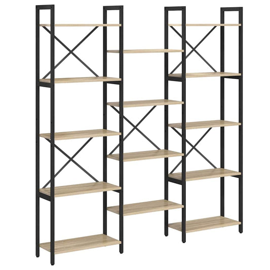 vidaXL Ράφι Βιβλίων Sonoma Δρυς 156 x 25 x 167.5 εκ Επεξεργασμένο ξύλο