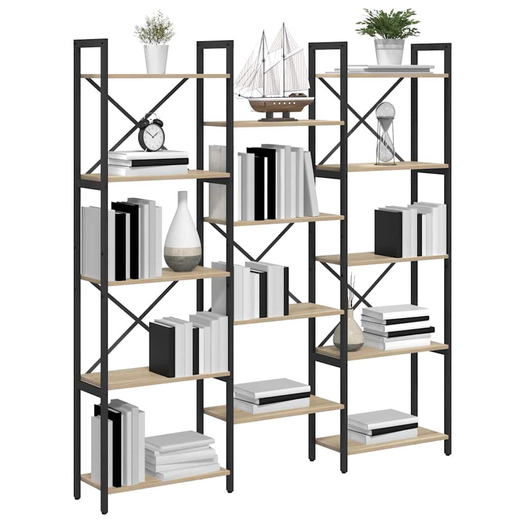 vidaXL Ράφι Βιβλίων Sonoma Δρυς 156 x 25 x 167.5 εκ Επεξεργασμένο ξύλο