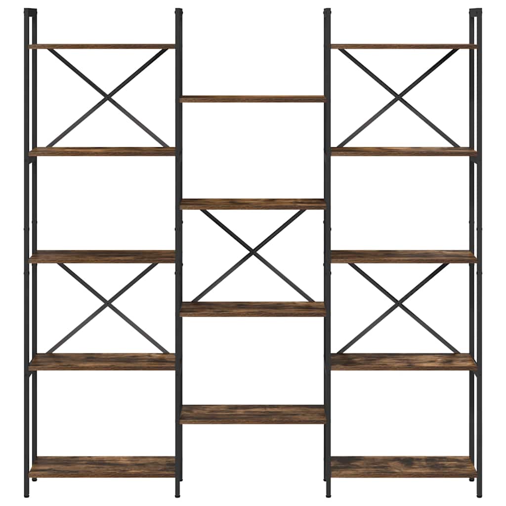 vidaXL Ράφι Βιβλίων Καπνιστή δρυς 156 x 25 x 167.5 εκ