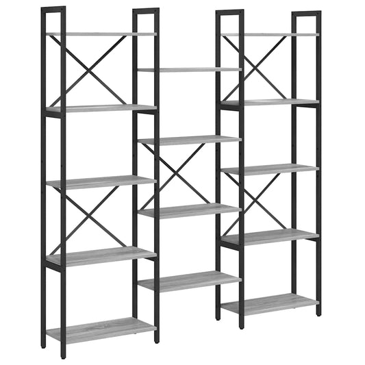 vidaXL Ράφι Βιβλίων Γκρι sonoma 156 x 25 x 167.5 εκ Επεξεργασμένο ξύλο