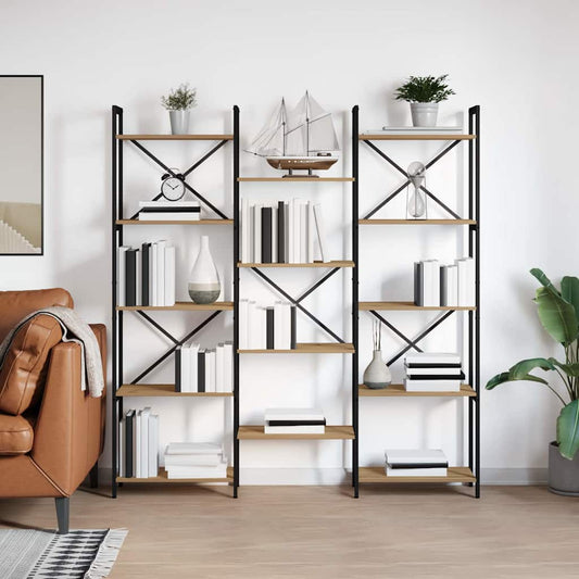 vidaXL Ράφι Βιβλίων Artisan Oak 156 x 25 x 167 εκ. Επεξεργασμένο ξύλο