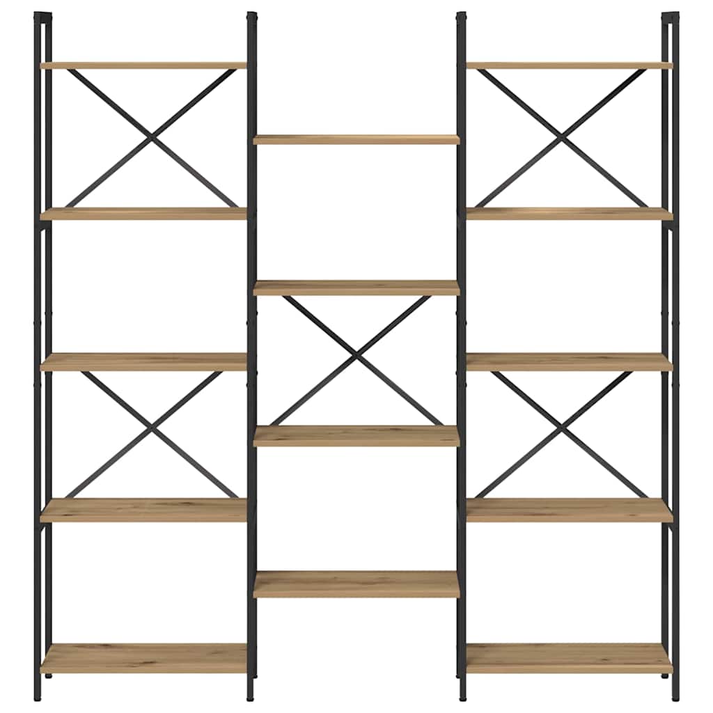 vidaXL Ράφι Βιβλίων artisan δρυς 156 x 25 x 167.5 εκ