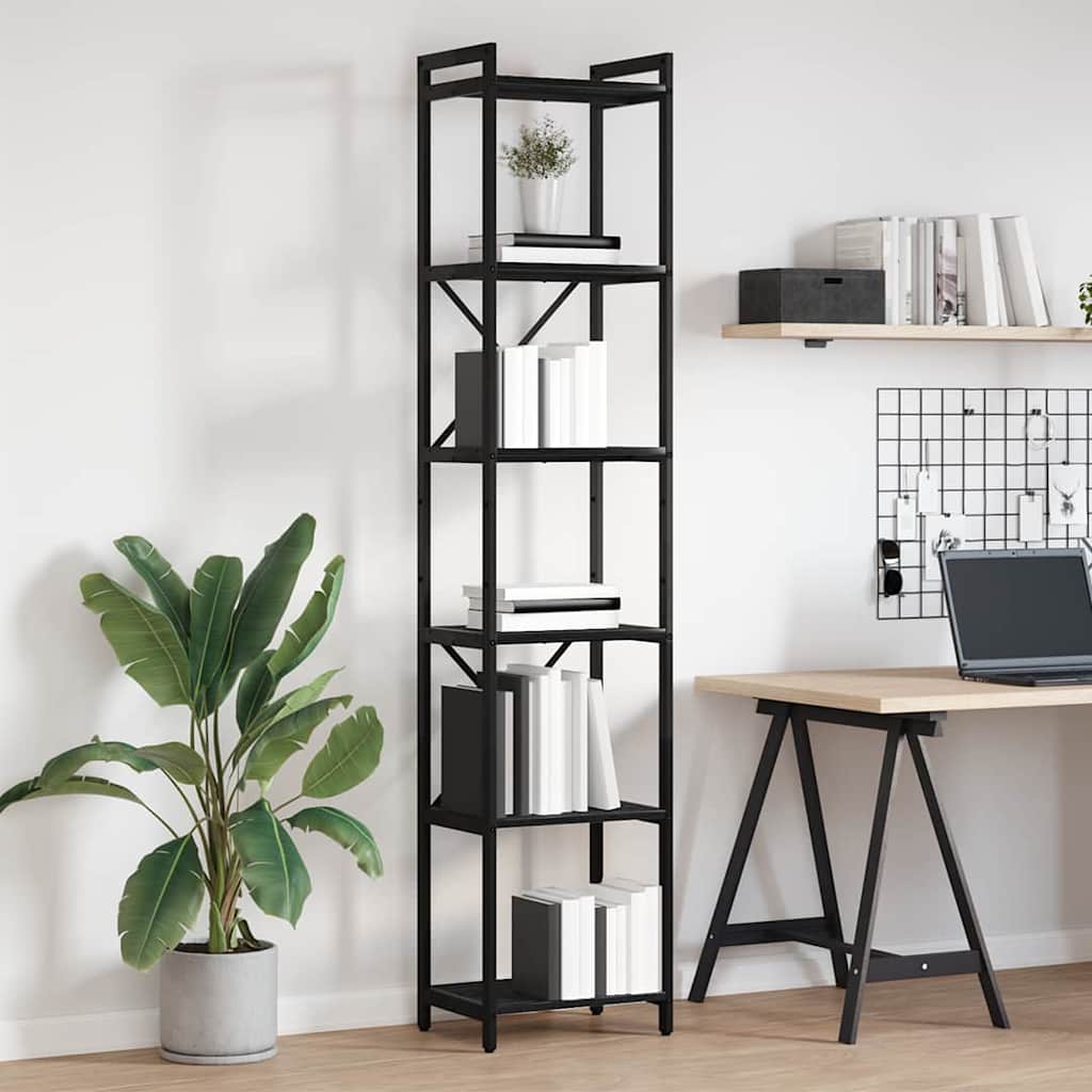 vidaXL Βιβλιοθήκη Μαύρη δρυς 40 x 30 x 188 εκ Επεξεργασμένο ξύλο