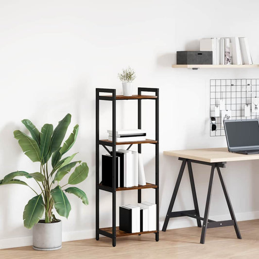 vidaXL Βιβλιοθήκη Καπνιστή δρυς 40 x 30 x 118 εκ Επεξεργασμένο ξύλο