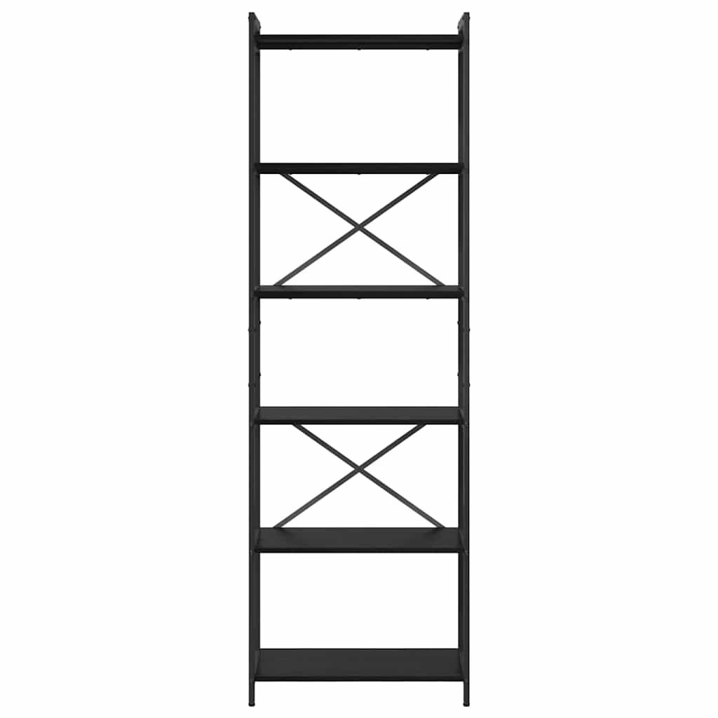 vidaXL Βιβλιοθήκη Μαύρη δρυς 60 x 30 x 188 εκ Επεξεργασμένο ξύλο