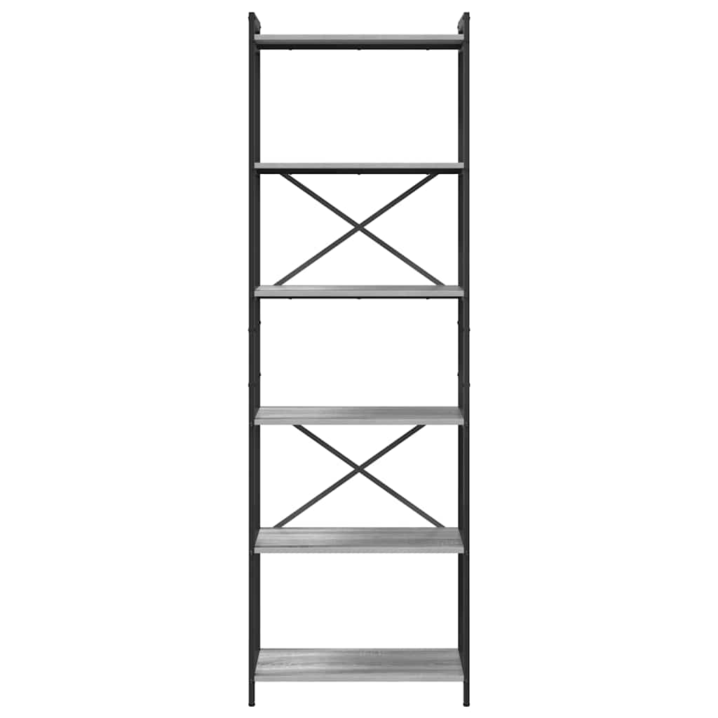 vidaXL Βιβλιοθήκη Γκρι sonoma 60 x 30 x 188 εκ Επεξεργασμένο ξύλο