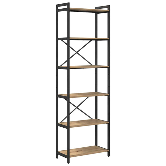 vidaXL Βιβλιοθήκη artisan δρυς 60 x 30 x 188 εκ Επεξεργασμένο ξύλο