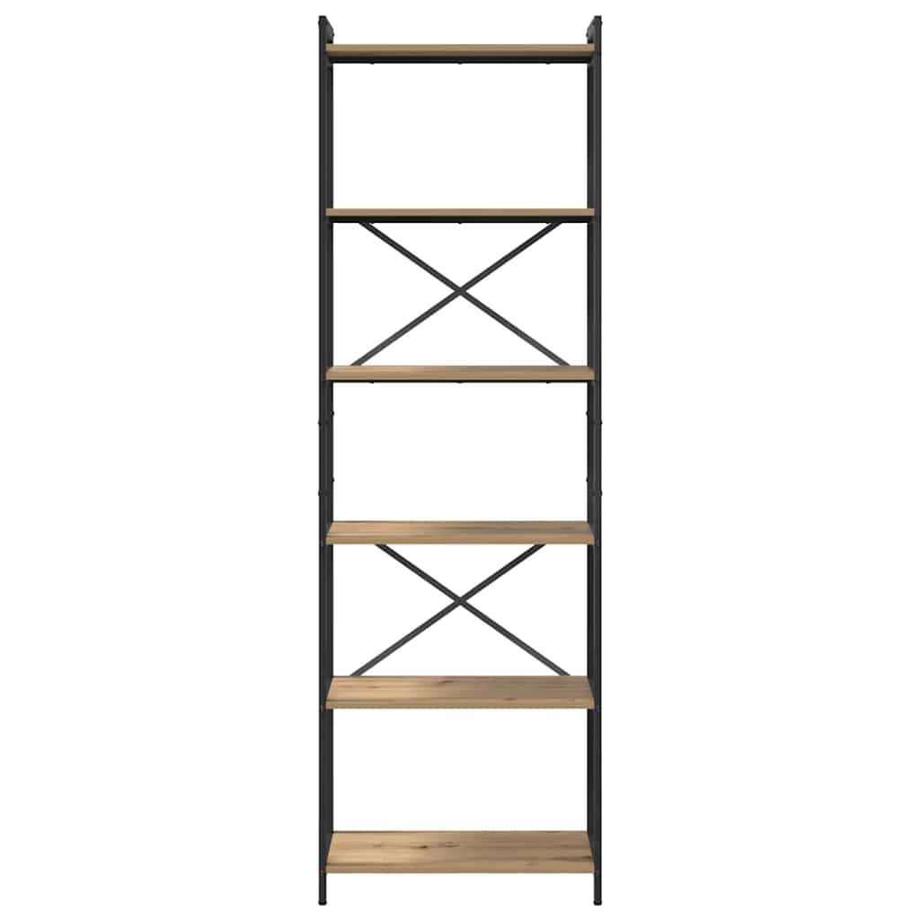 vidaXL Βιβλιοθήκη artisan δρυς 60 x 30 x 188 εκ Επεξεργασμένο ξύλο