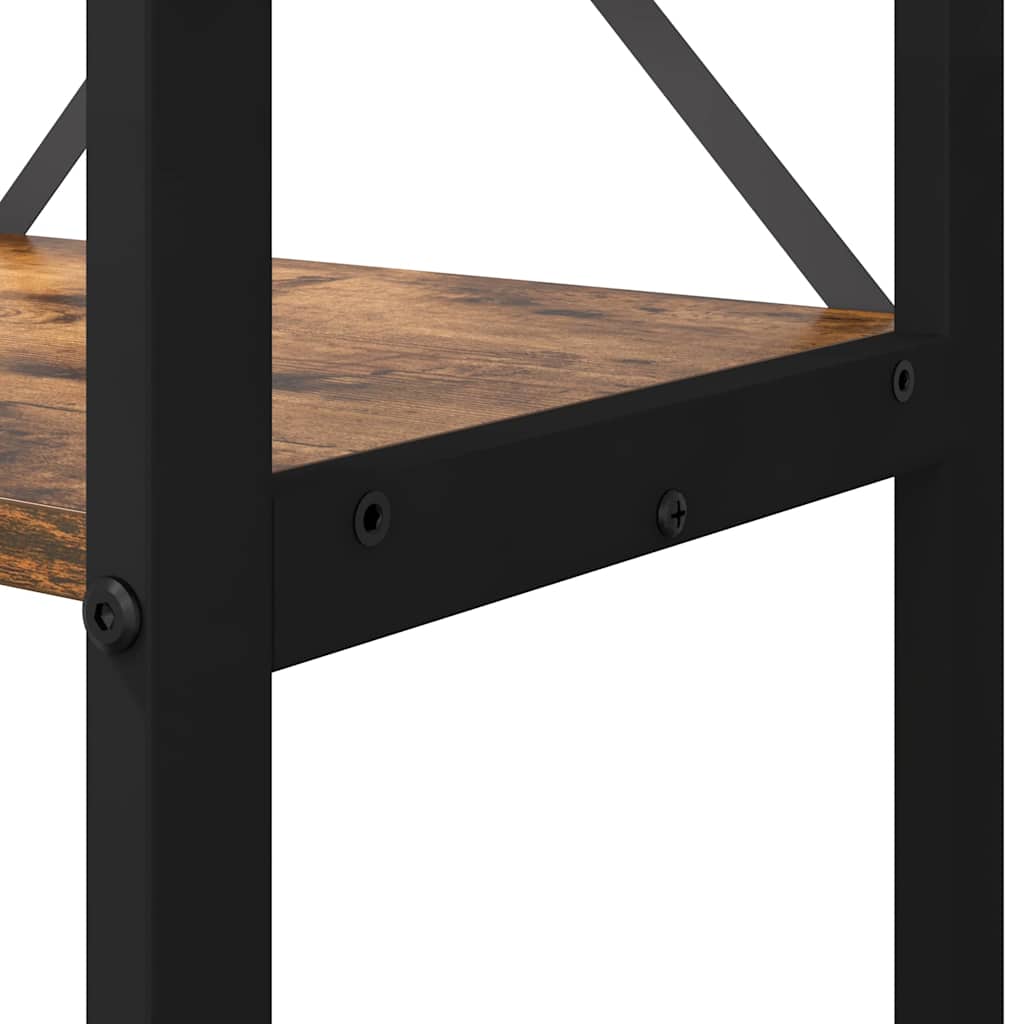 vidaXL Βιβλιοθήκη Καπνιστή δρυς 60 x 30 x 153 εκ Επεξεργασμένο ξύλο