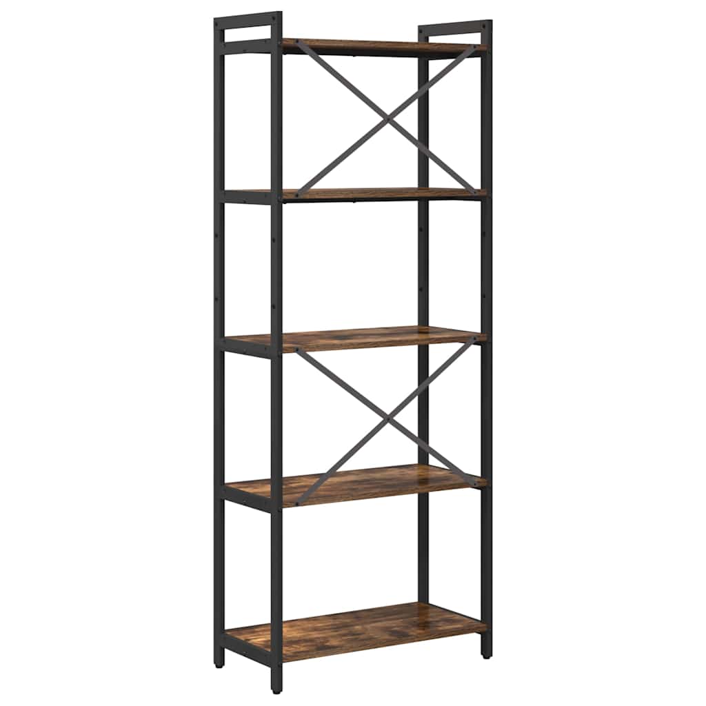 vidaXL Βιβλιοθήκη Καπνιστή δρυς 60 x 30 x 153 εκ Επεξεργασμένο ξύλο