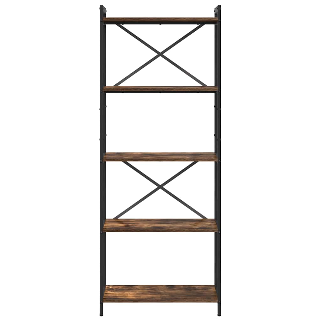 vidaXL Βιβλιοθήκη Καπνιστή δρυς 60 x 30 x 153 εκ Επεξεργασμένο ξύλο