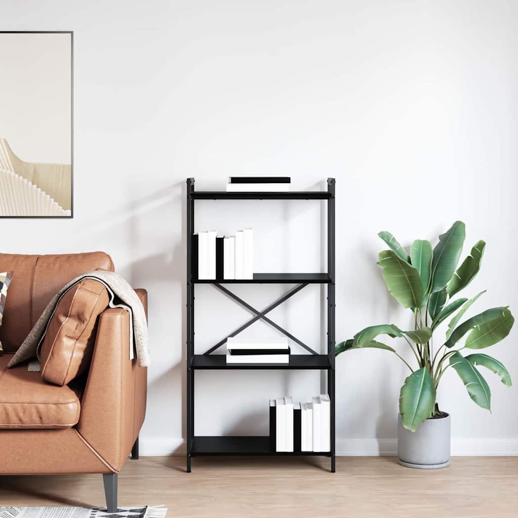 vidaXL Βιβλιοθήκη Μαύρη δρυς 60 x 30 x 118 εκ Επεξεργασμένο ξύλο