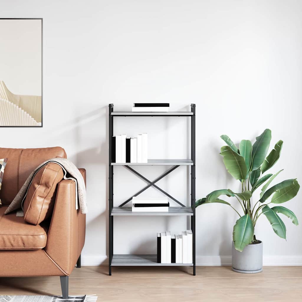 vidaXL Βιβλιοθήκη Γκρι sonoma 60 x 30 x 118 εκ Επεξεργασμένο ξύλο