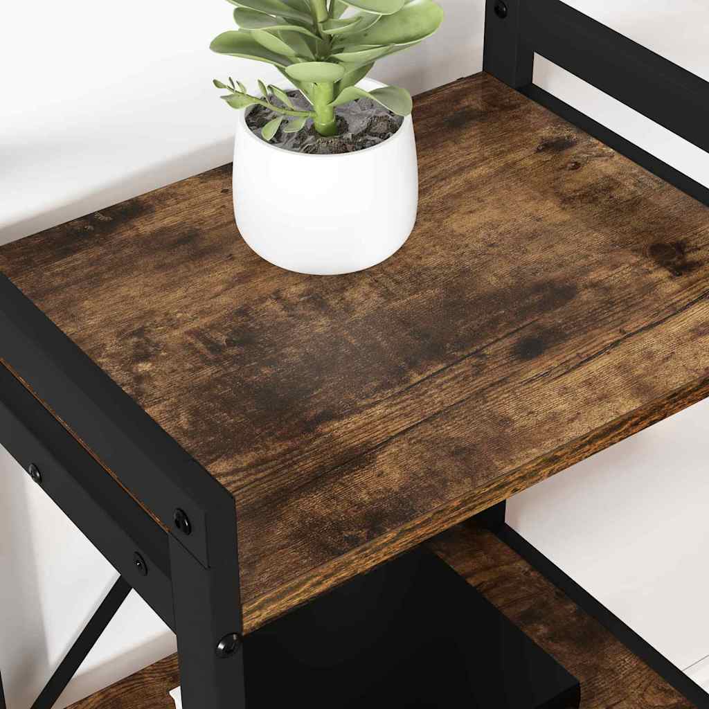 vidaXL Βιβλιοθήκη Καπνιστή δρυς 60 x 30 x 83 εκ Επεξεργασμένο ξύλο