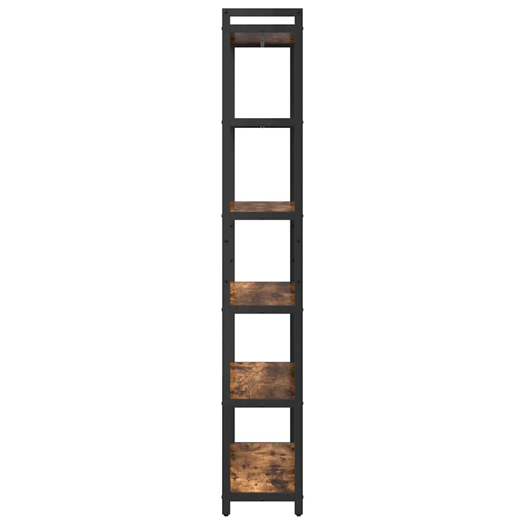 vidaXL Βιβλιοθήκη Καπνιστή δρυς 80 x 30 x 188 εκ Επεξεργασμένο ξύλο