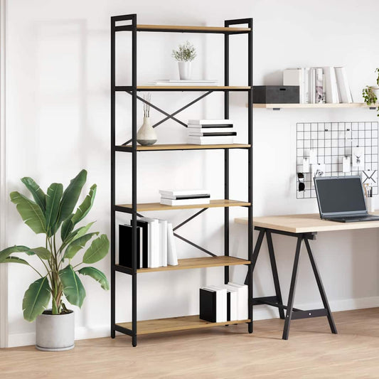 vidaXL Βιβλιοθήκη artisan δρυς 80 x 30 x 188 εκ Επεξεργασμένο ξύλο