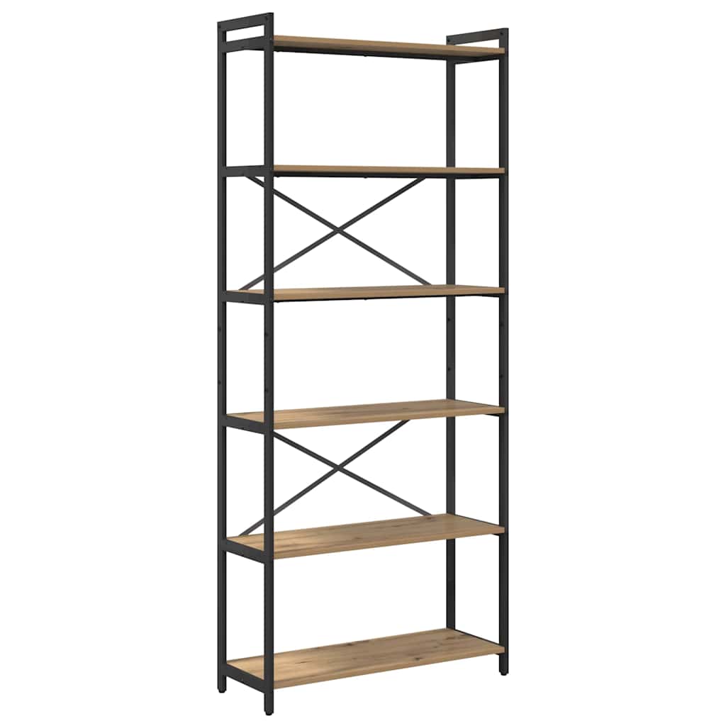 vidaXL Βιβλιοθήκη artisan δρυς 80 x 30 x 188 εκ Επεξεργασμένο ξύλο