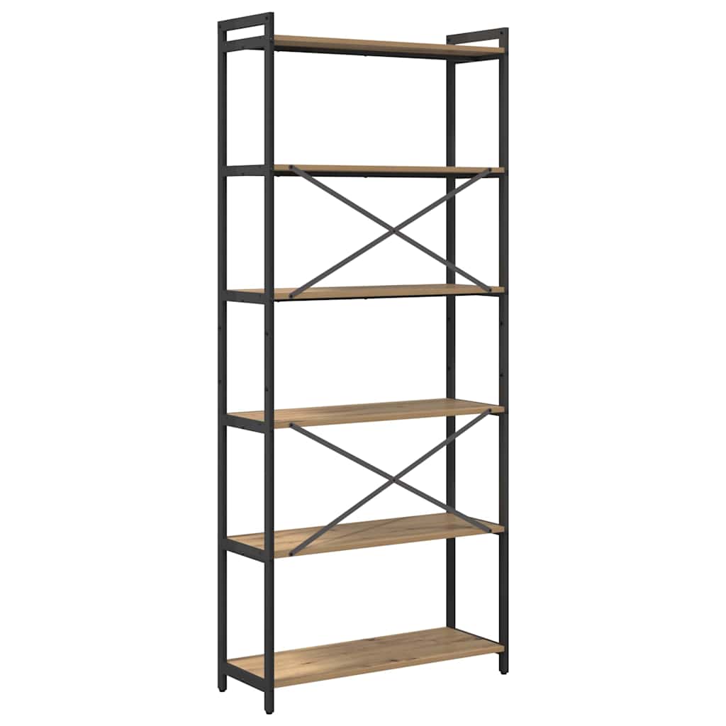 vidaXL Βιβλιοθήκη artisan δρυς 80 x 30 x 188 εκ Επεξεργασμένο ξύλο