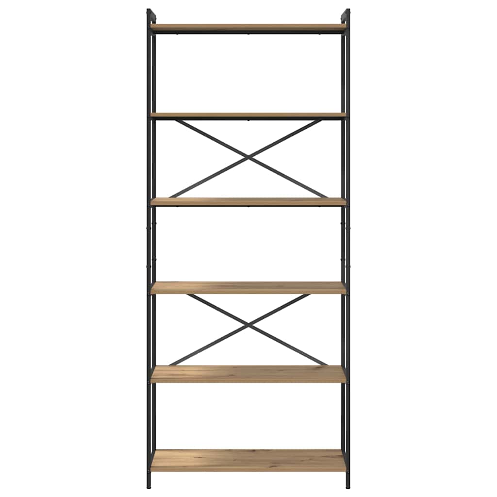 vidaXL Βιβλιοθήκη artisan δρυς 80 x 30 x 188 εκ Επεξεργασμένο ξύλο