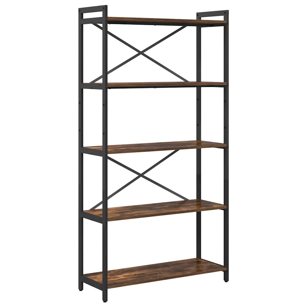 vidaXL Ράφι Βιβλίων Καπνιστό Δρύς 80 x 30 x 155 εκ Επεξεργασμένο ξύλο