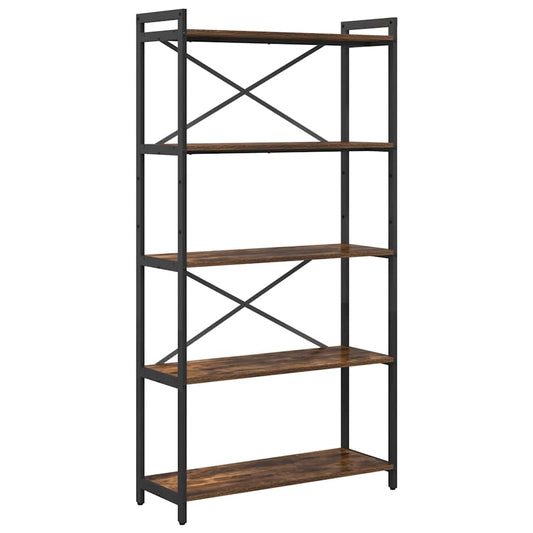 vidaXL Ράφι Βιβλίων Καπνιστό Δρύς 80 x 30 x 155 εκ Επεξεργασμένο ξύλο