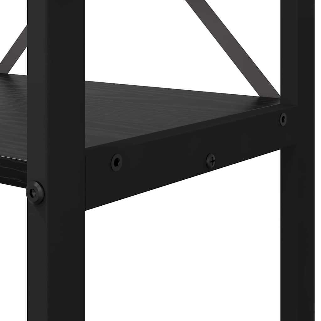 vidaXL Βιβλιοθήκη Μαύρη δρυς 80 x 30 x 118 εκ Επεξεργασμένο ξύλο