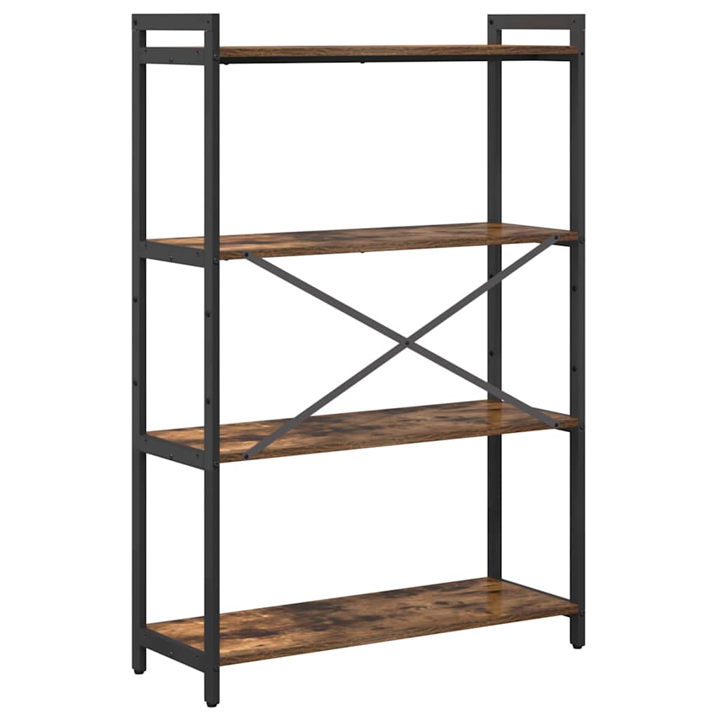 vidaXL Βιβλιοθήκη Καπνιστή δρυς 80 x 30 x 118 εκ Επεξεργασμένο ξύλο