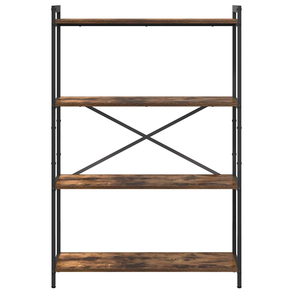 vidaXL Βιβλιοθήκη Καπνιστή δρυς 80 x 30 x 118 εκ Επεξεργασμένο ξύλο