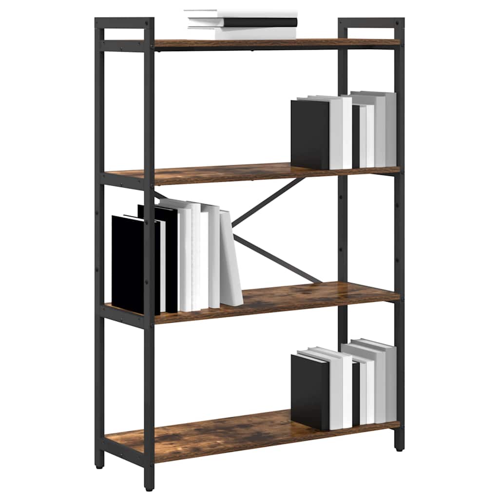 vidaXL Βιβλιοθήκη Καπνιστή δρυς 80 x 30 x 118 εκ Επεξεργασμένο ξύλο