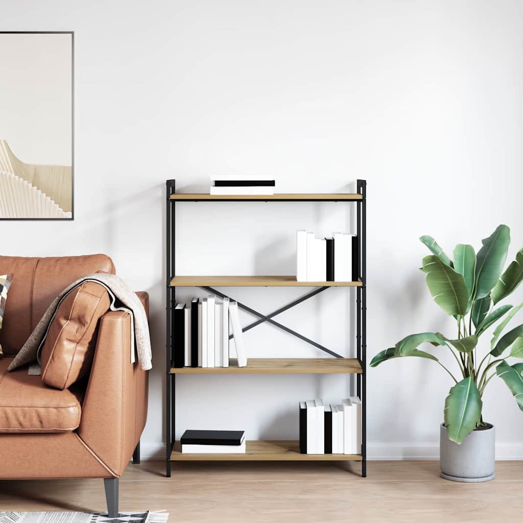 vidaXL Βιβλιοθήκη artisan δρυς 80 x 30 x 118 εκ Επεξεργασμένο ξύλο