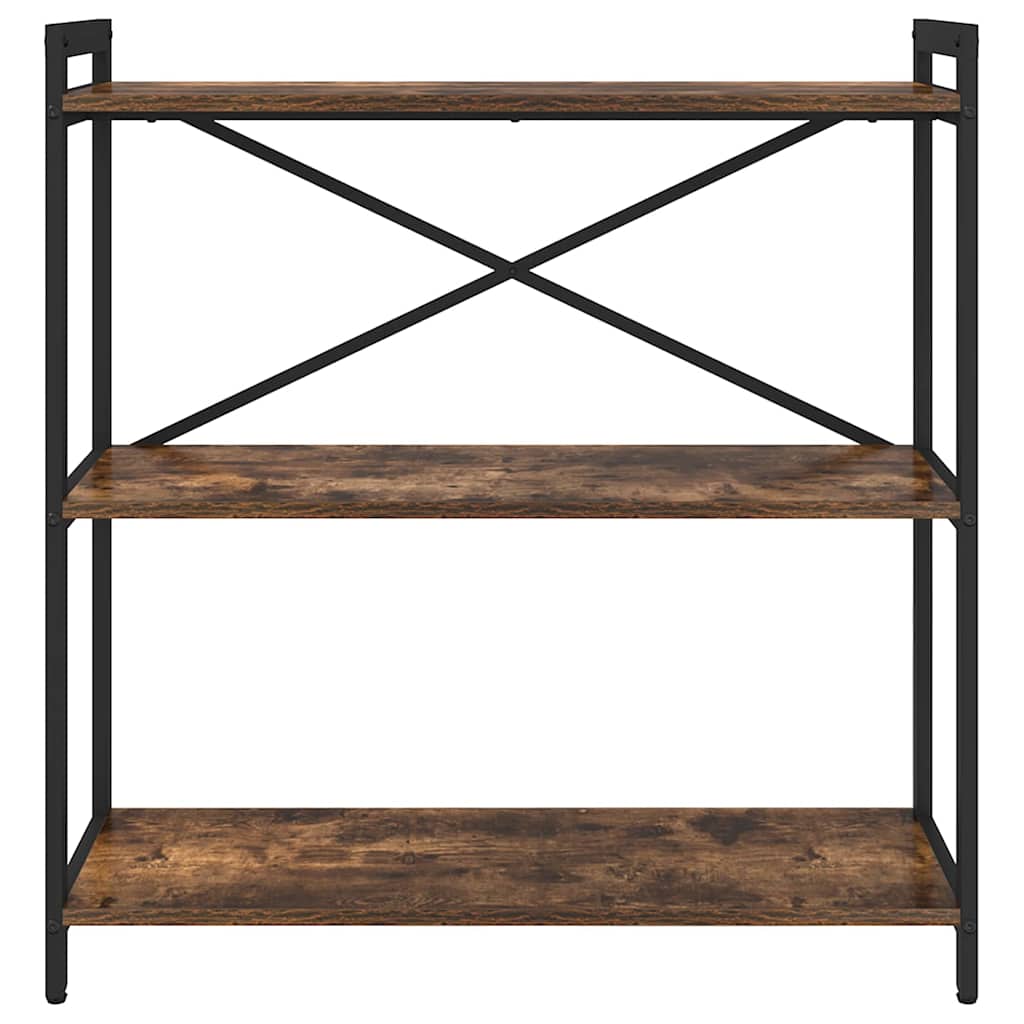 vidaXL Βιβλιοθήκη Καπνιστή δρυς 80 x 30 x 83 εκ Επεξεργασμένο ξύλο