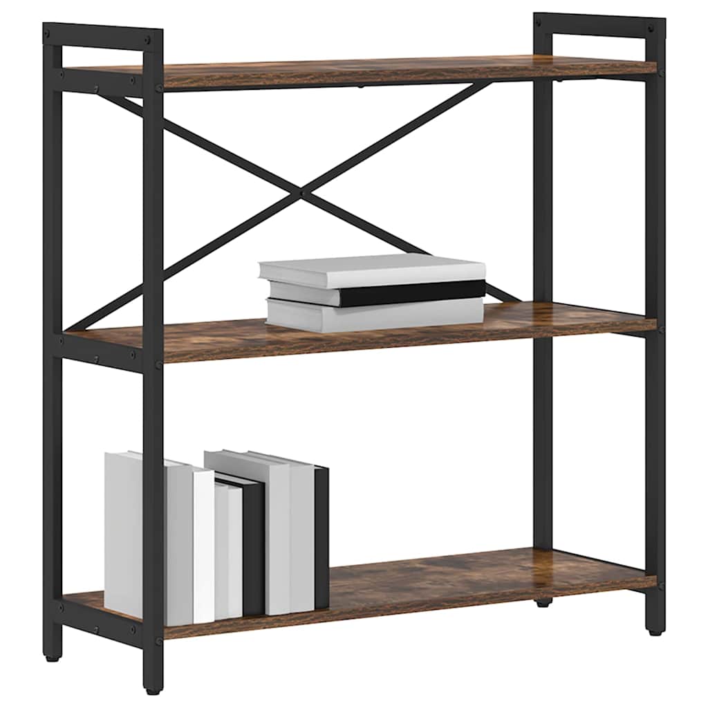 vidaXL Βιβλιοθήκη Καπνιστή δρυς 80 x 30 x 83 εκ Επεξεργασμένο ξύλο