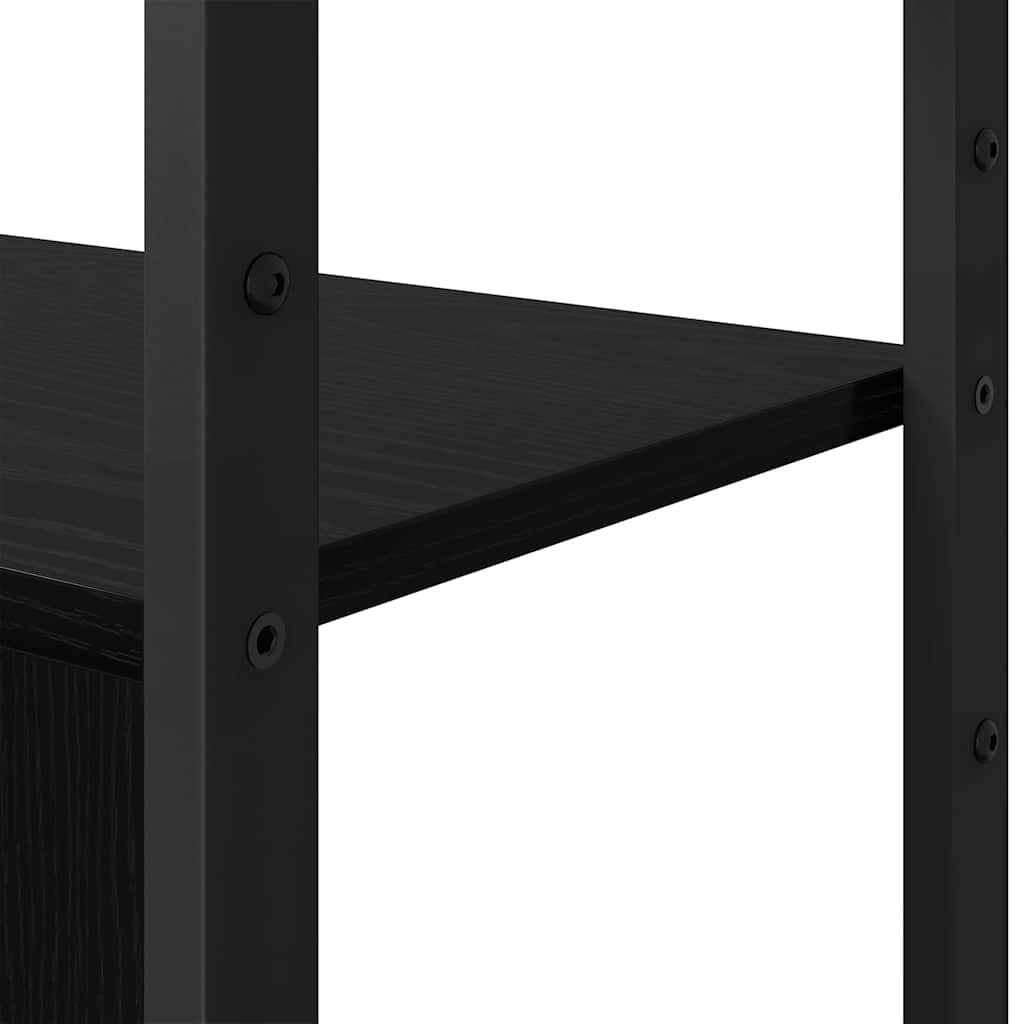 vidaXL Ράφι Βιβλίων Μαύρη δρυς 80 x 30 x 155.5 εκ Επεξεργασμένο ξύλο