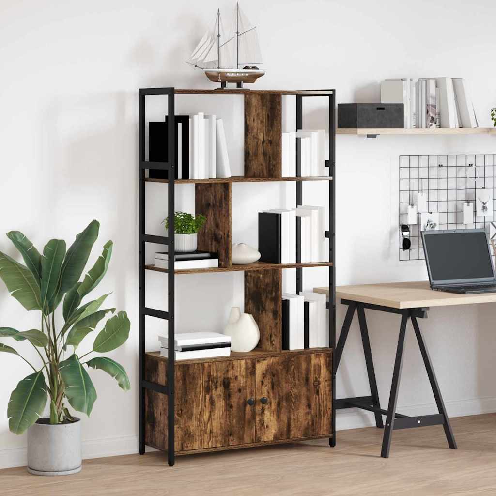 vidaXL Ράφι Βιβλίων Καπνιστή δρυς 80 x 30 x 155.5 εκ