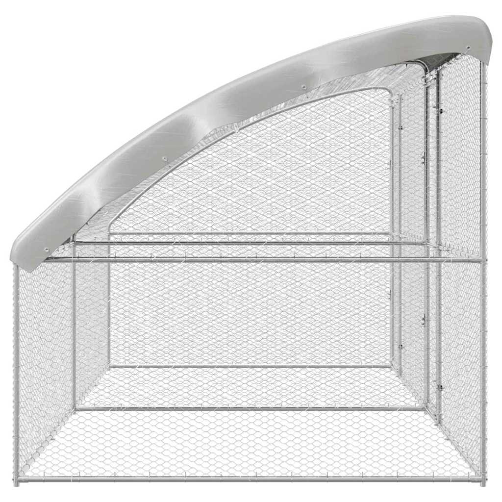 vidaXL Κλουβί για κότες Ασημί 400 x 200 x 198.5 εκ