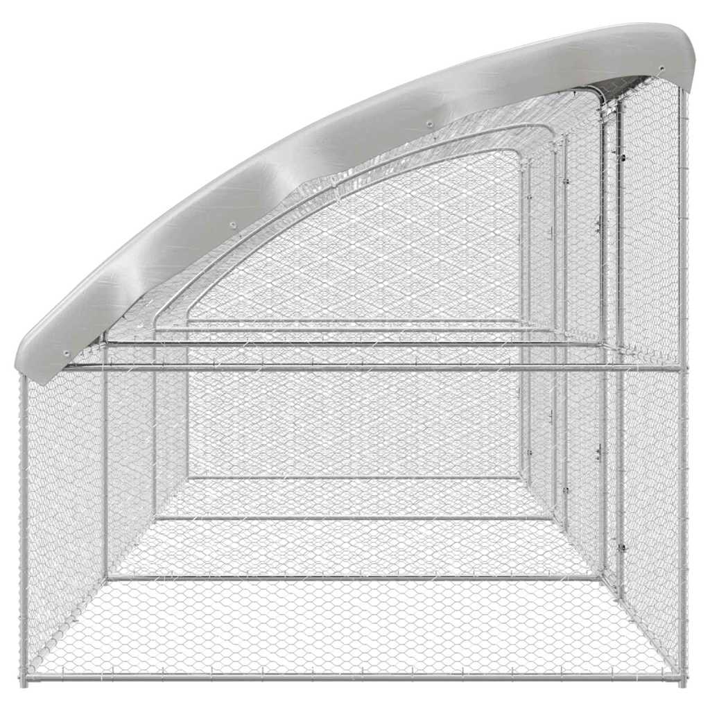 vidaXL Κλουβί για κότες Ασημί 600 x 200 x 198.5 εκ