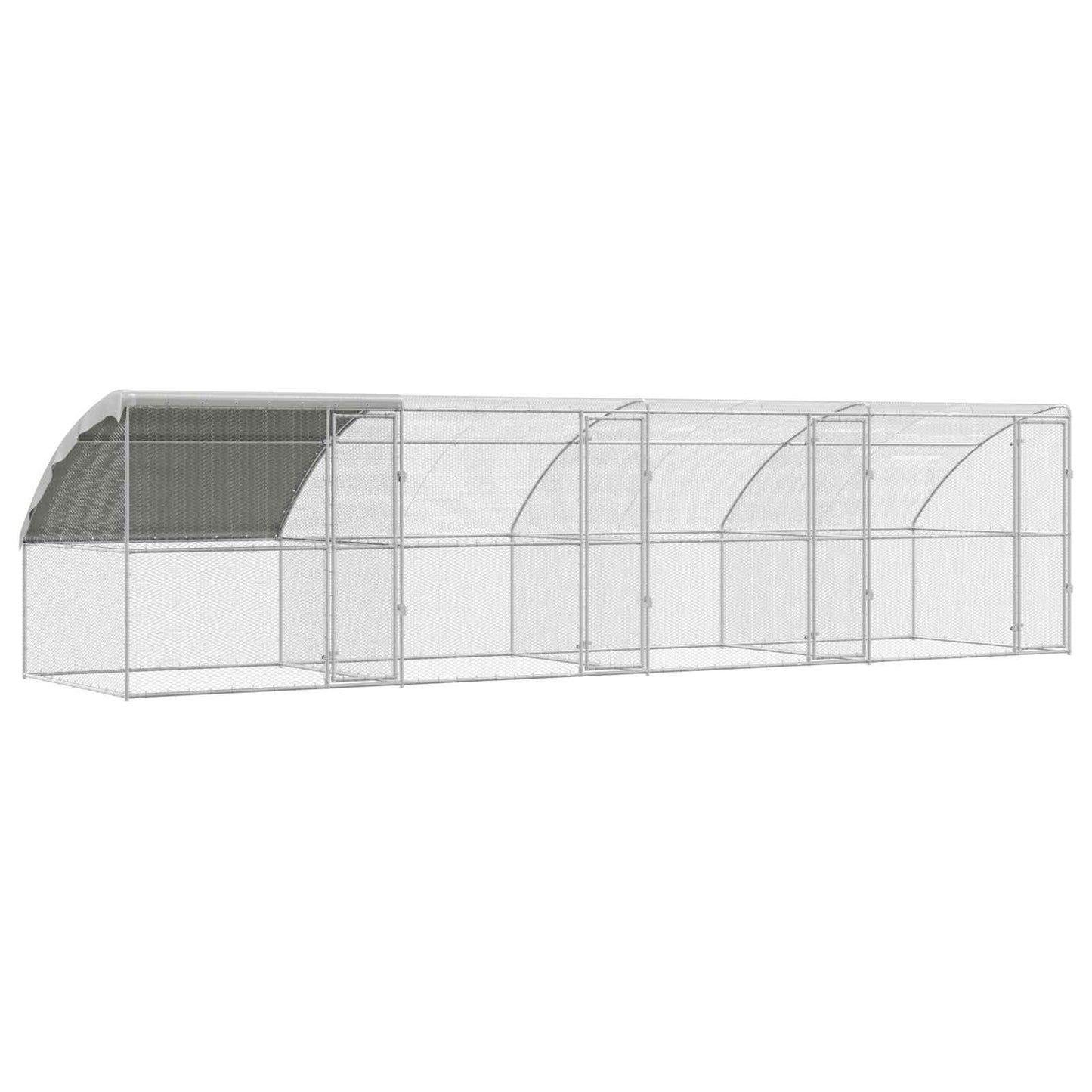 vidaXL Κλουβί για κότες 4 τμχ. Ασημί 800 x 200 x 200 εκ.