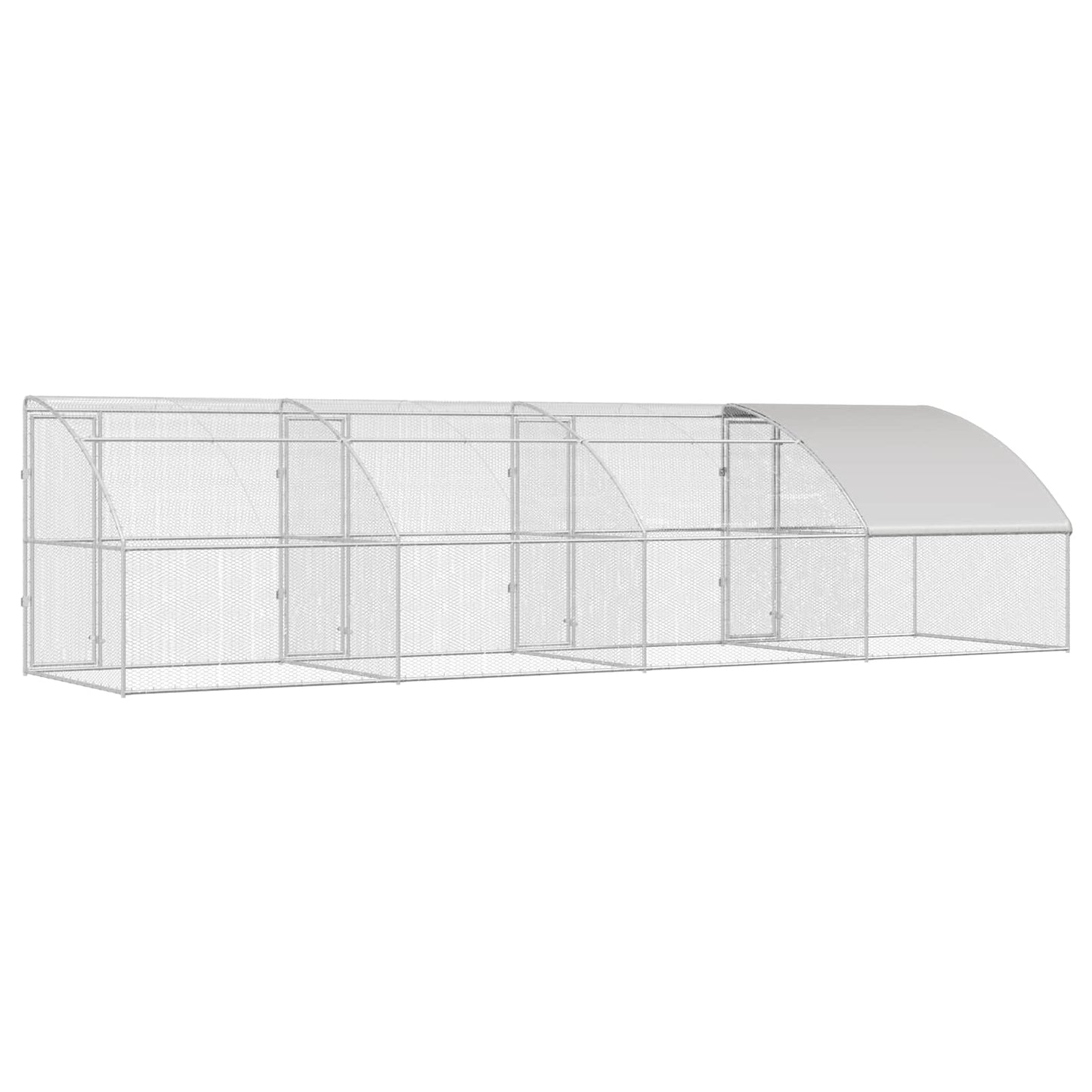 vidaXL Κλουβί για κότες 4 τμχ. Ασημί 800 x 200 x 200 εκ.
