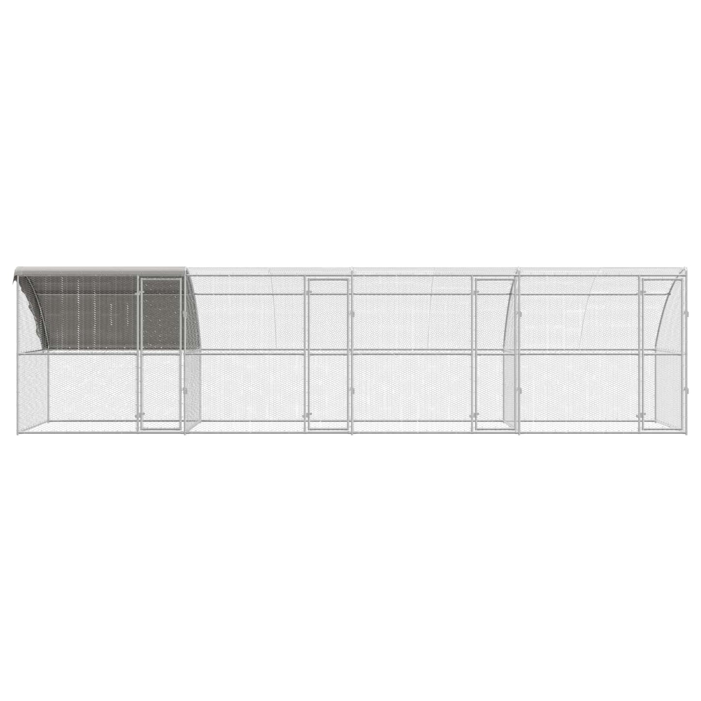 vidaXL Κλουβί για κότες 4 τμχ. Ασημί 800 x 200 x 200 εκ.