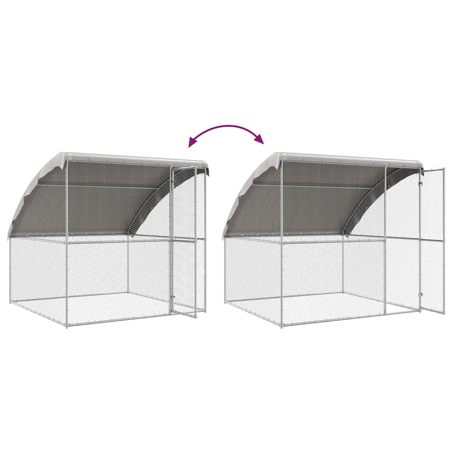 vidaXL Κλουβί για κότες 4 τμχ. Ασημί 800 x 200 x 200 εκ.