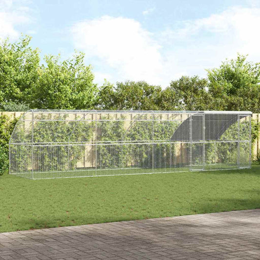 vidaXL Κλουβί για κότες Ασημί 800 x 200 x 198.5 εκ