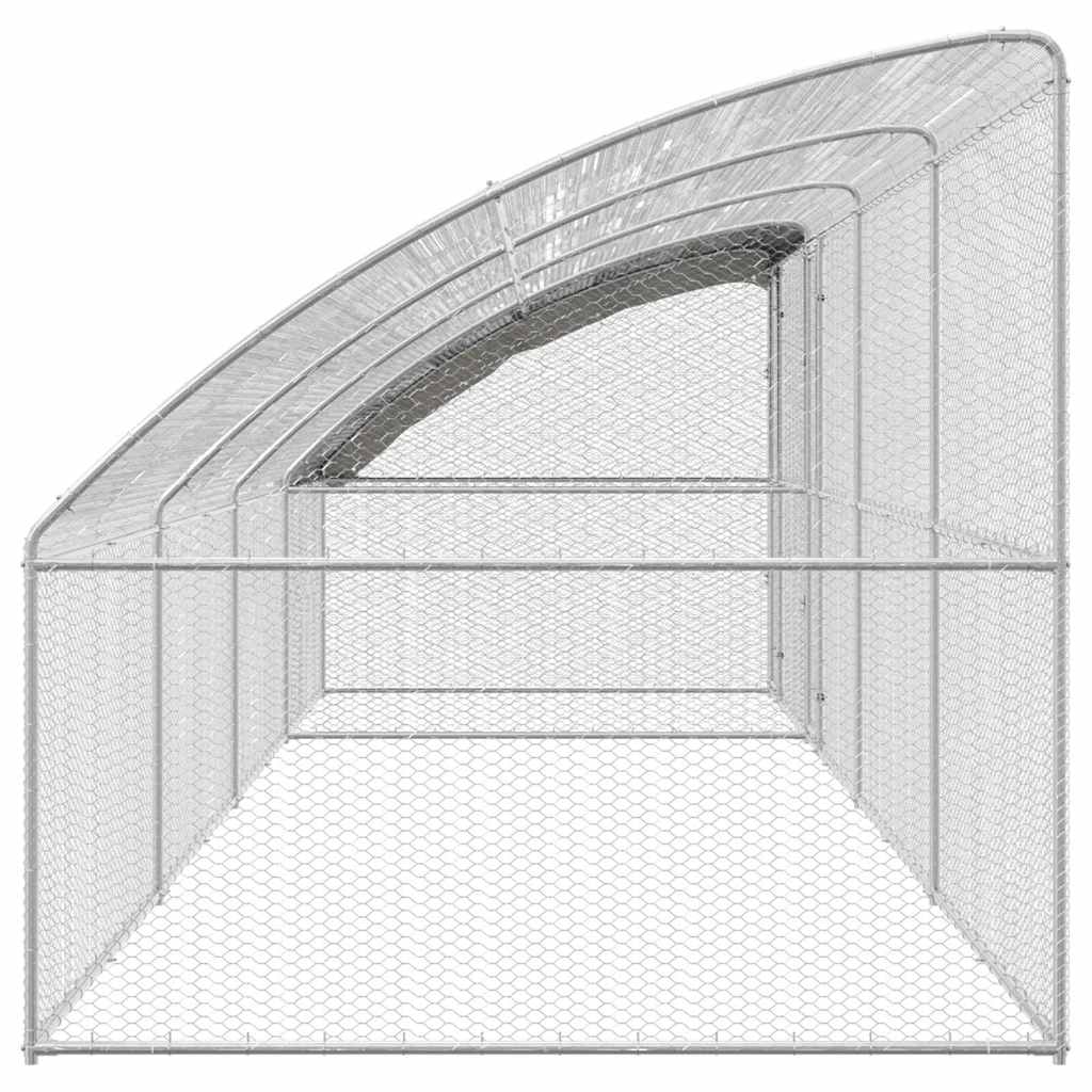 vidaXL Κλουβί για κότες Ασημί 800 x 200 x 198.5 εκ