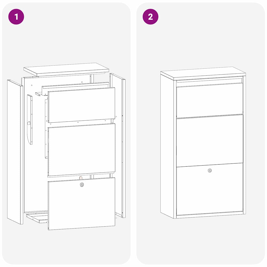 vidaXL Θυρίδα Πακέτων με αποθήκευση Μαύρο 44 x 22 x 82 εκ. Ατσάλι