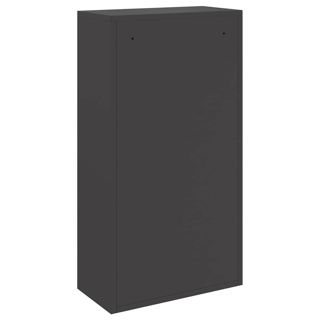 vidaXL Θυρίδα Πακέτων με αποθήκευση Μαύρο 44 x 22 x 82 εκ. Ατσάλι